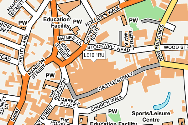 LE10 1RU map - OS OpenMap – Local (Ordnance Survey)