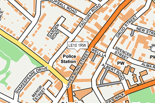 LE10 1RW map - OS OpenMap – Local (Ordnance Survey)