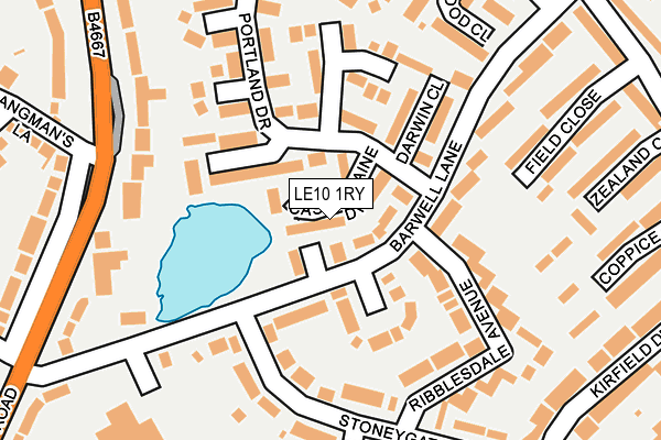LE10 1RY map - OS OpenMap – Local (Ordnance Survey)