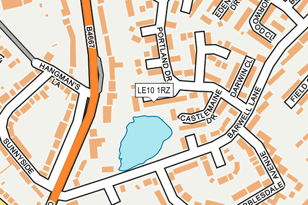 LE10 1RZ map - OS OpenMap – Local (Ordnance Survey)