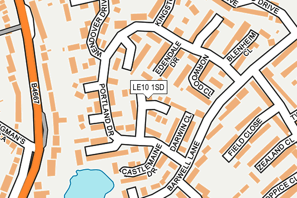 LE10 1SD map - OS OpenMap – Local (Ordnance Survey)