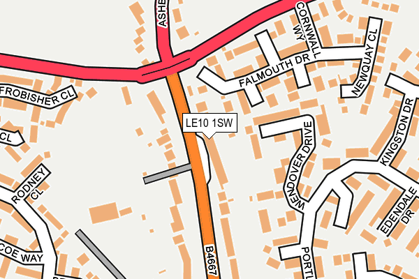 LE10 1SW map - OS OpenMap – Local (Ordnance Survey)