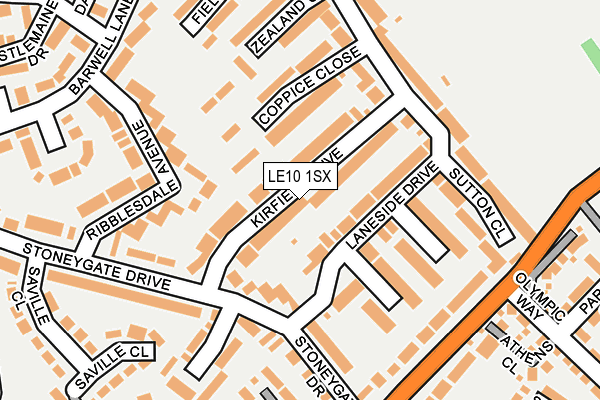 LE10 1SX map - OS OpenMap – Local (Ordnance Survey)