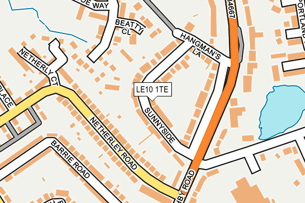 LE10 1TE map - OS OpenMap – Local (Ordnance Survey)