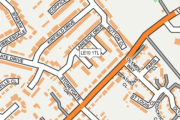 LE10 1TL map - OS OpenMap – Local (Ordnance Survey)