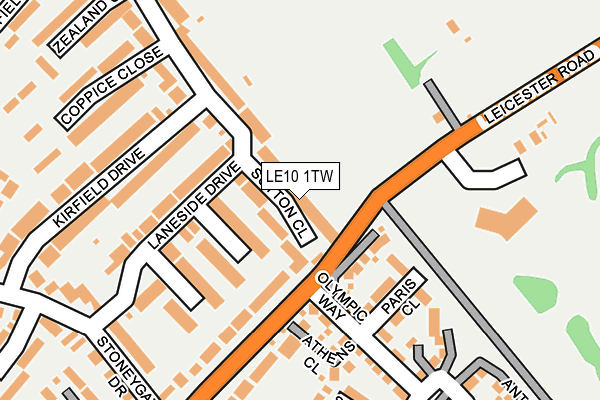 LE10 1TW map - OS OpenMap – Local (Ordnance Survey)