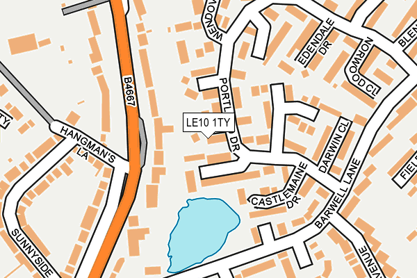 LE10 1TY map - OS OpenMap – Local (Ordnance Survey)
