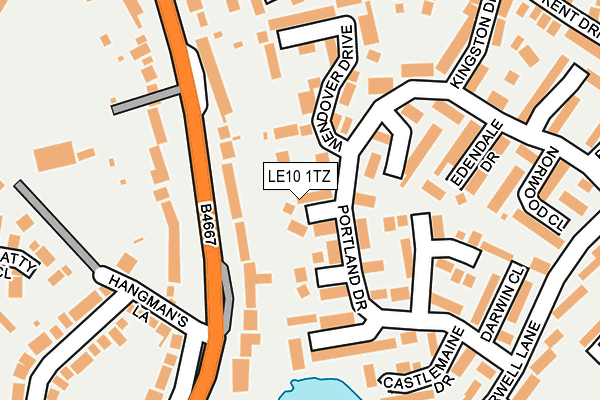 LE10 1TZ map - OS OpenMap – Local (Ordnance Survey)