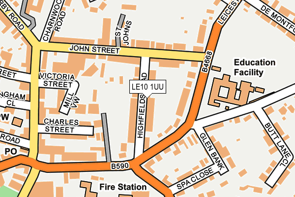 LE10 1UU map - OS OpenMap – Local (Ordnance Survey)