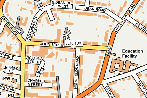 LE10 1UX map - OS OpenMap – Local (Ordnance Survey)