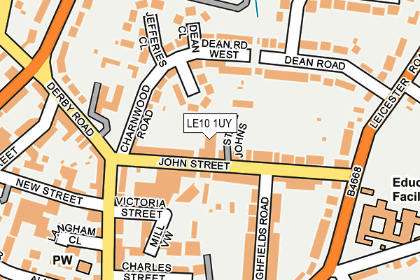 LE10 1UY map - OS OpenMap – Local (Ordnance Survey)