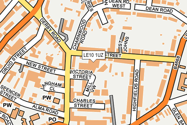 LE10 1UZ map - OS OpenMap – Local (Ordnance Survey)