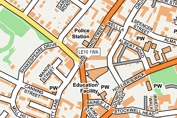 LE10 1WA map - OS OpenMap – Local (Ordnance Survey)