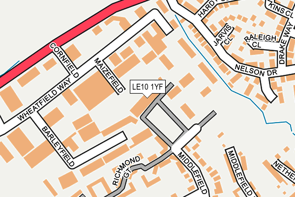 LE10 1YF map - OS OpenMap – Local (Ordnance Survey)