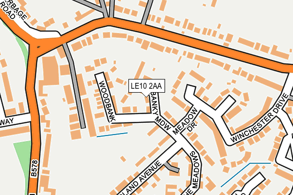 LE10 2AA map - OS OpenMap – Local (Ordnance Survey)