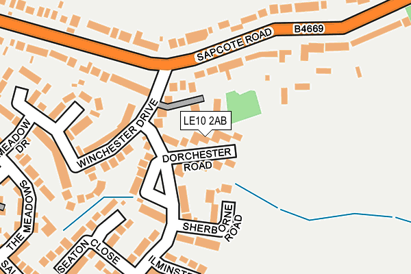 LE10 2AB map - OS OpenMap – Local (Ordnance Survey)