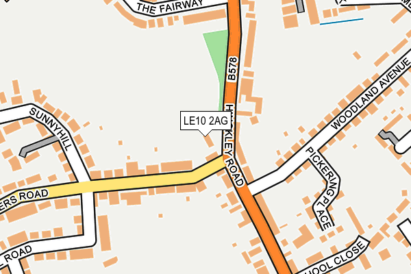 LE10 2AG map - OS OpenMap – Local (Ordnance Survey)