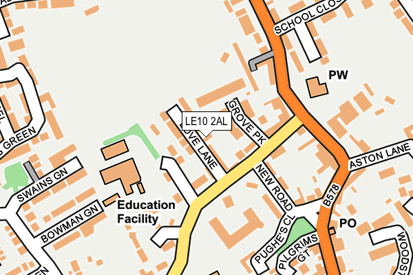 LE10 2AL map - OS OpenMap – Local (Ordnance Survey)