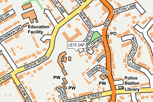 LE10 2AP map - OS OpenMap – Local (Ordnance Survey)
