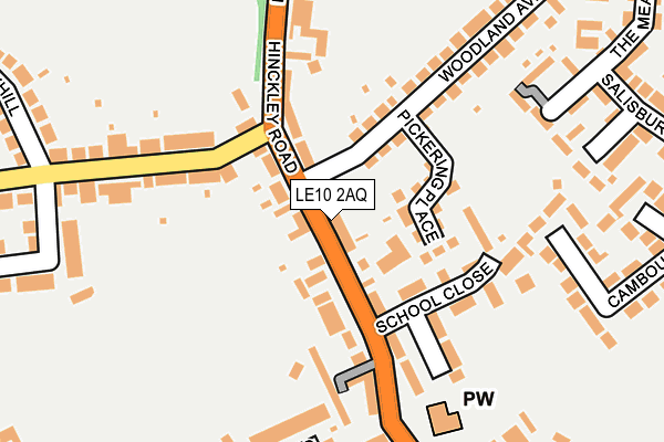 LE10 2AQ map - OS OpenMap – Local (Ordnance Survey)