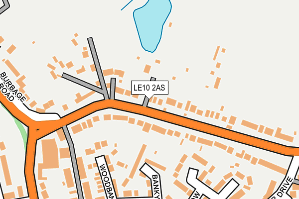 LE10 2AS map - OS OpenMap – Local (Ordnance Survey)