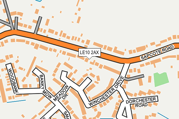 LE10 2AX map - OS OpenMap – Local (Ordnance Survey)