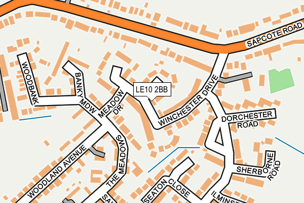 LE10 2BB map - OS OpenMap – Local (Ordnance Survey)
