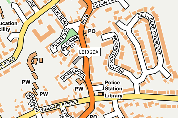LE10 2DA map - OS OpenMap – Local (Ordnance Survey)