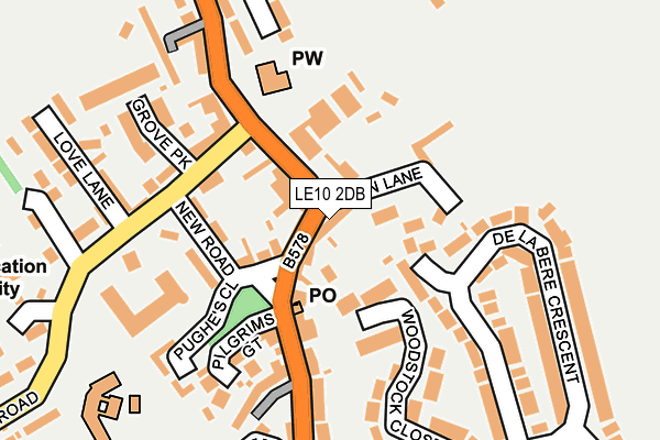 LE10 2DB map - OS OpenMap – Local (Ordnance Survey)