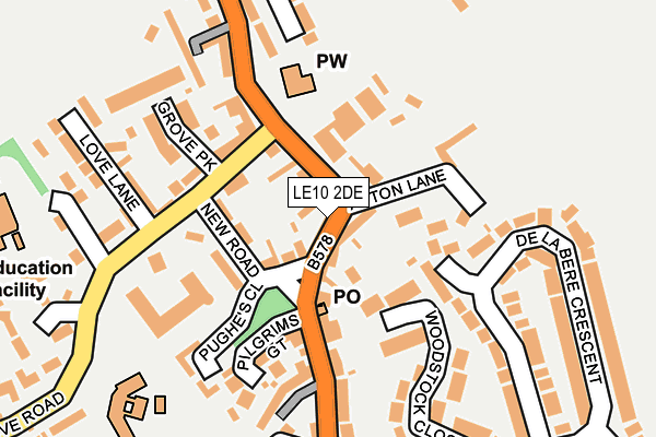 LE10 2DE map - OS OpenMap – Local (Ordnance Survey)