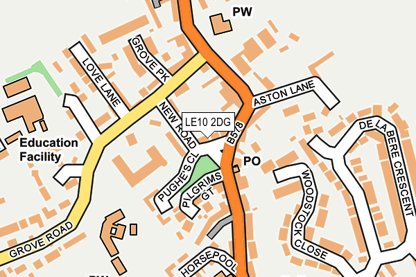 LE10 2DG map - OS OpenMap – Local (Ordnance Survey)