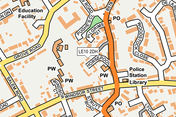 LE10 2DH map - OS OpenMap – Local (Ordnance Survey)