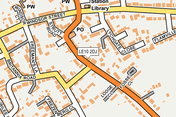 LE10 2DJ map - OS OpenMap – Local (Ordnance Survey)