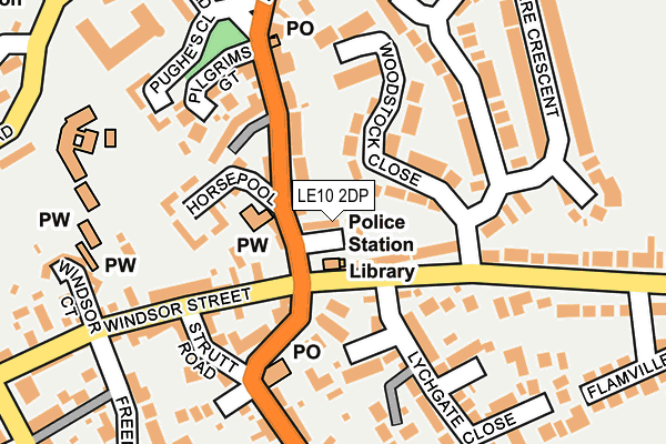 LE10 2DP map - OS OpenMap – Local (Ordnance Survey)