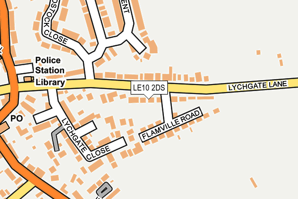 LE10 2DS map - OS OpenMap – Local (Ordnance Survey)