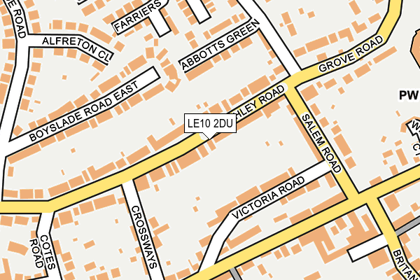 LE10 2DU map - OS OpenMap – Local (Ordnance Survey)