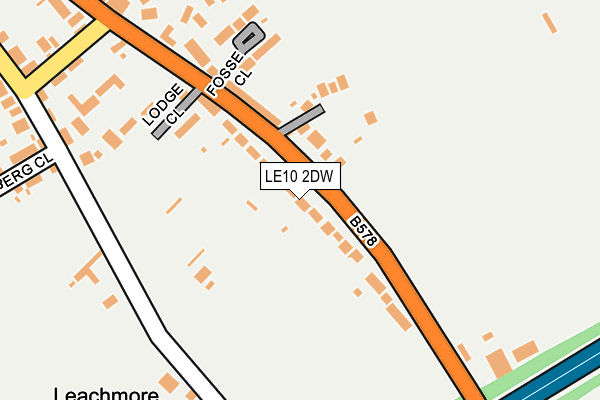 LE10 2DW map - OS OpenMap – Local (Ordnance Survey)