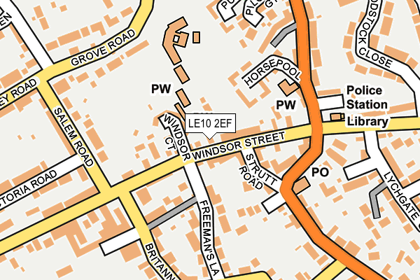 LE10 2EF map - OS OpenMap – Local (Ordnance Survey)