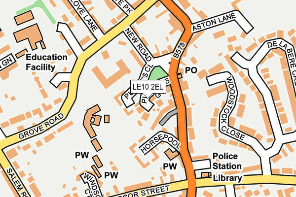 LE10 2EL map - OS OpenMap – Local (Ordnance Survey)