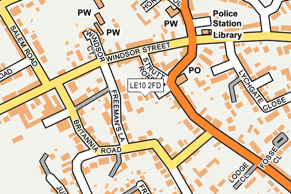 LE10 2FD map - OS OpenMap – Local (Ordnance Survey)