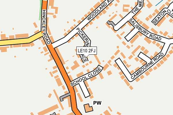 LE10 2FJ map - OS OpenMap – Local (Ordnance Survey)