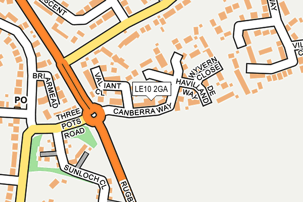 LE10 2GA map - OS OpenMap – Local (Ordnance Survey)