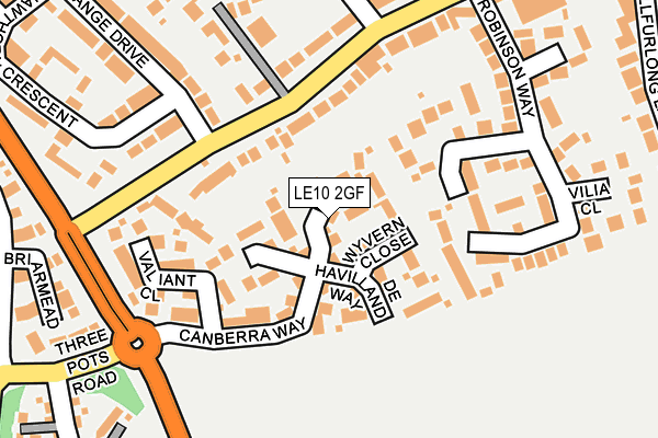 LE10 2GF map - OS OpenMap – Local (Ordnance Survey)