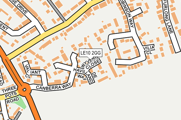 LE10 2GG map - OS OpenMap – Local (Ordnance Survey)