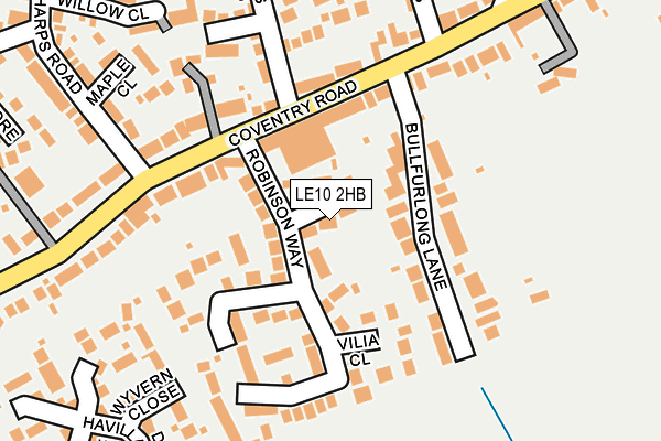 LE10 2HB map - OS OpenMap – Local (Ordnance Survey)