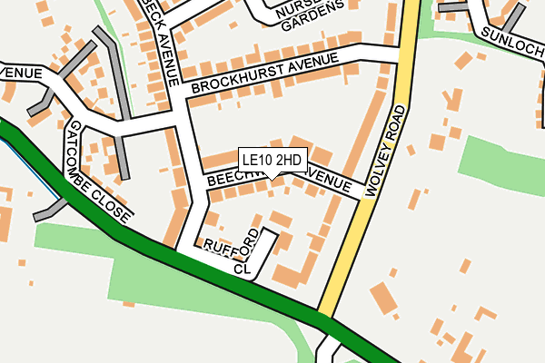 LE10 2HD map - OS OpenMap – Local (Ordnance Survey)