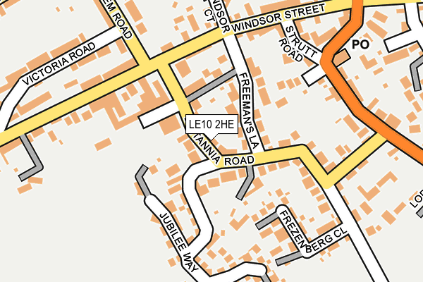 LE10 2HE map - OS OpenMap – Local (Ordnance Survey)