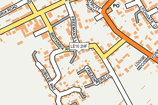 LE10 2HF map - OS OpenMap – Local (Ordnance Survey)
