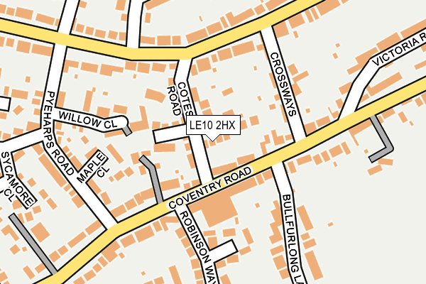 LE10 2HX map - OS OpenMap – Local (Ordnance Survey)