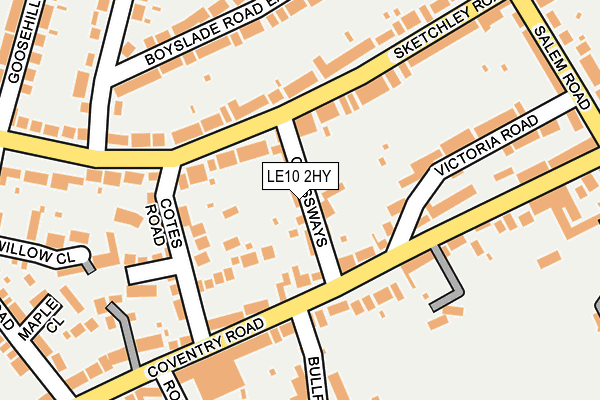 LE10 2HY map - OS OpenMap – Local (Ordnance Survey)